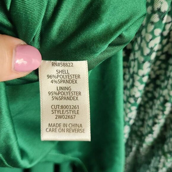 Max Studio Dress 2XL Plus Midi Tiered Sleeveless Floral Boho Green - Picture 6 of 6